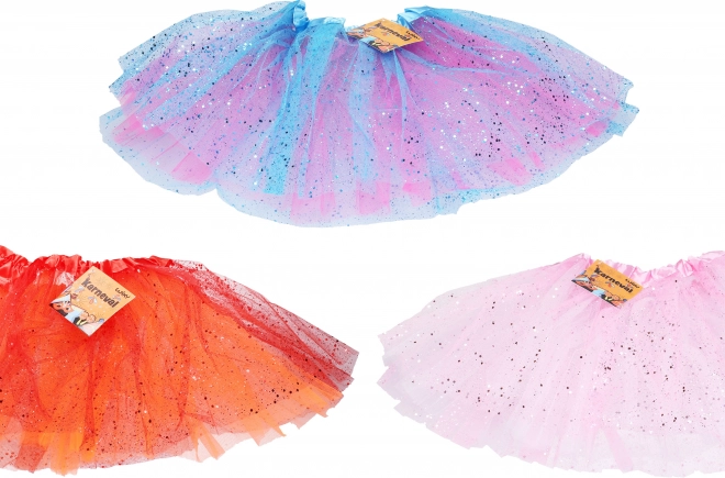 Dubbelgelaagde carnavalsrok, mix van kleuren