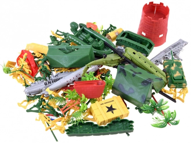 Grote set figuren soldaten leger tank helikopter ZA3287