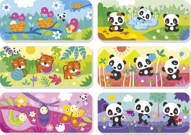 EDUCA Baby inlegpuzzel Panda Bimba en vrienden 6x3 stukken