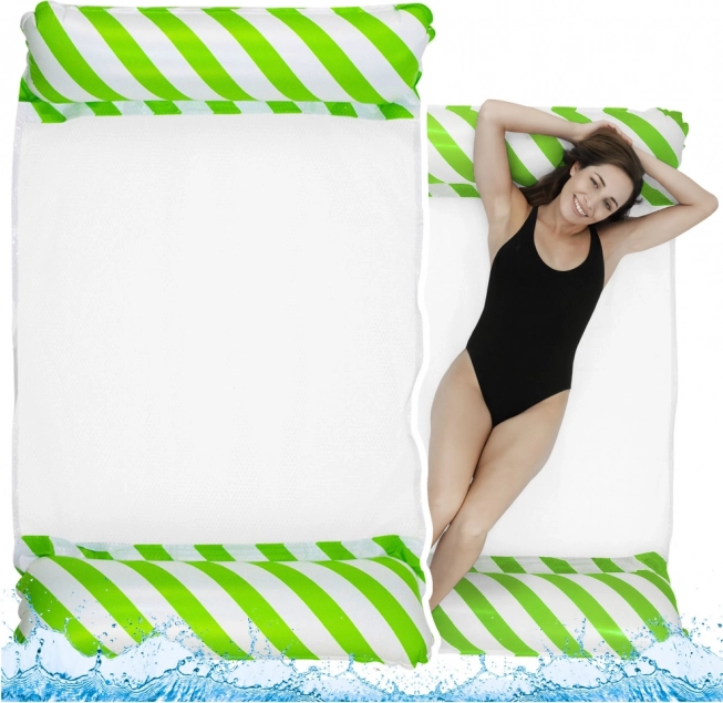 Opblaasbare Water Hangmat Wit-Groen 120x70cm