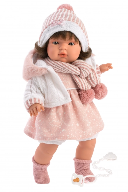 Llorens 385L LOLA - realistische pop met geluiden en zacht stoffen lichaam - 38 cm
