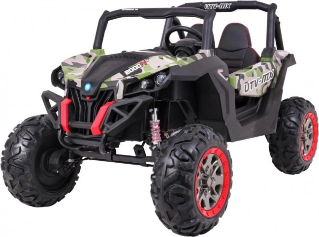 Elektrische kinderbuggy met 4x4-aandrijving, MP4, afstandsbediening en LED, camouflage