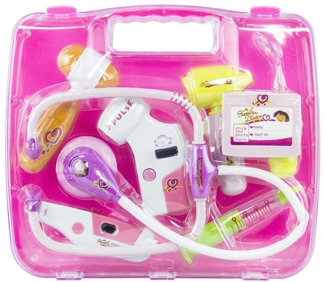 Roze stethoscoop Medische set in koffertje