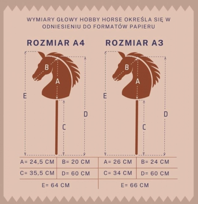 HOPPIHORSE stokpaard hobby horse formaat A4 grijs