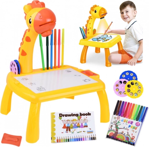 Kinderprojector giraffe met tekentafeltje en 12 stiften – Giraffe