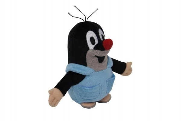 Mollige mol in broek pluche 12cm op kaart