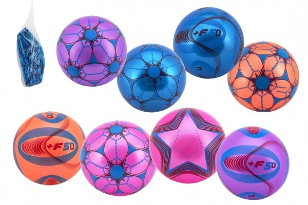 Gekleurde niet-opgeblazen rubberen bal in net - 23 cm