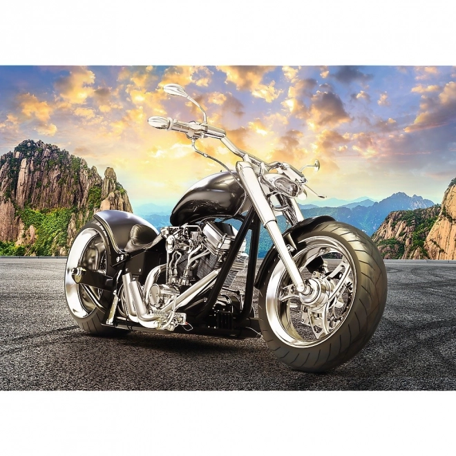 Puzzel 500 stukjes zwarte motorfiets