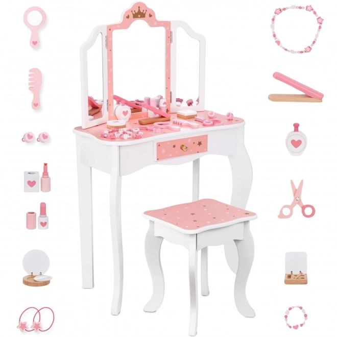 Houten kaptafel met stoel van Tooky Toy