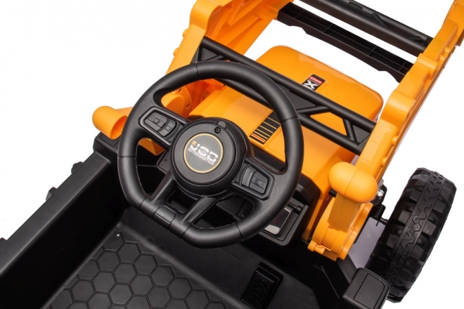 Kinder ritje op JCB Traktor met graafmachine