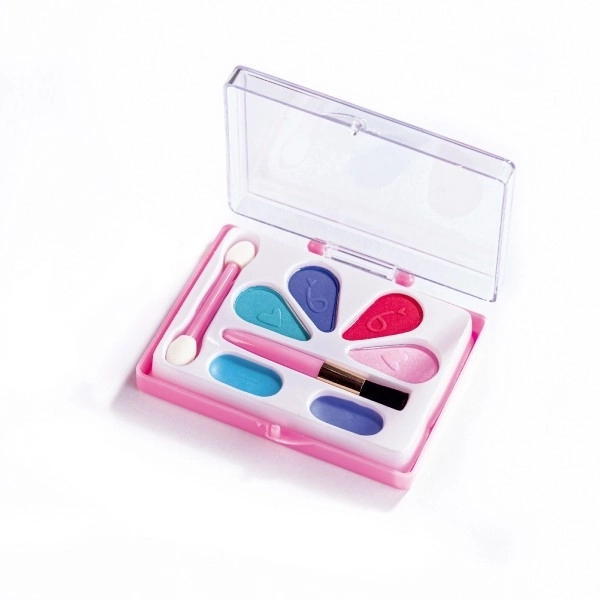 Kleine beauted make-up set voor kinderen op palette op kaart 13x17,5x2cm