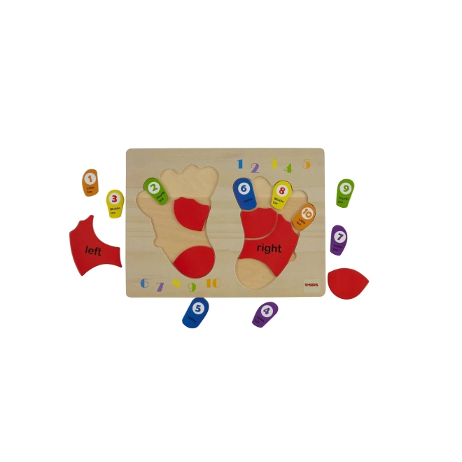 Houten educatieve puzzel TOOKY TOY - Leren cijfers en kleuren