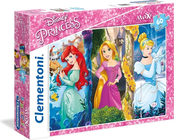 Puzzel Disney prinsessen: Ariel, Rapunzel en Assepoester MAXI 60 stukjes