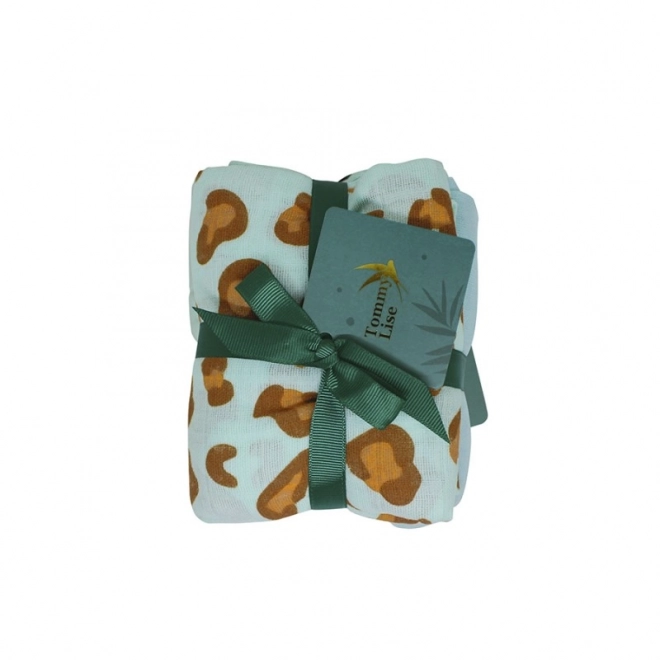 Tommy Lise Musselin luier 2 st Blue Leopard Set 70x70 cm
