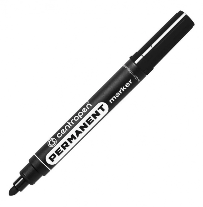 CENTROPEN Permanente marker 2,5mm zwart