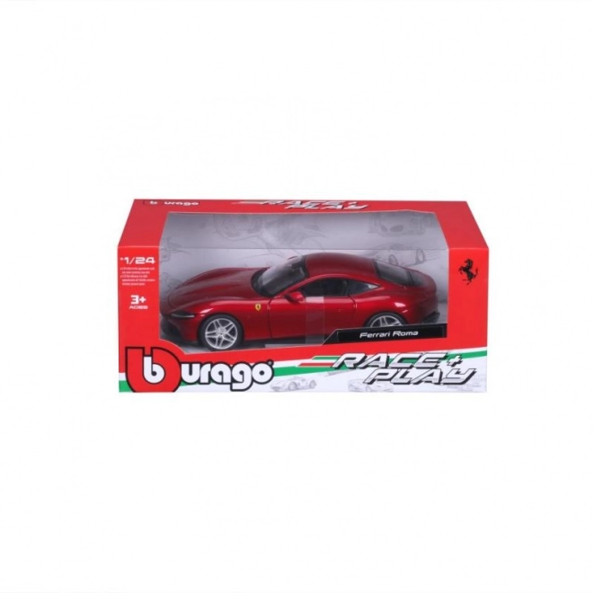 Metalen autootje Ferrari Roma in rode kleur