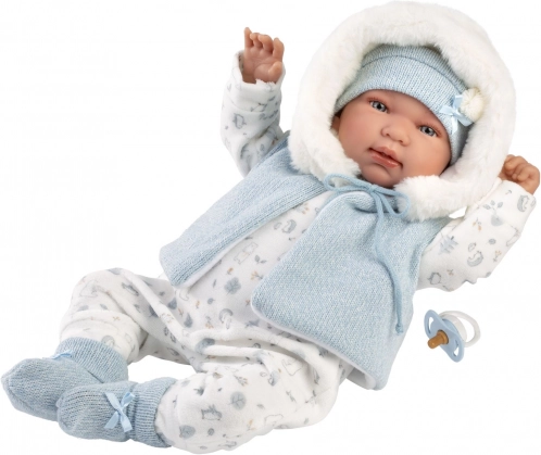 Realistische newborn pop Llorens met geluiden 44 cm