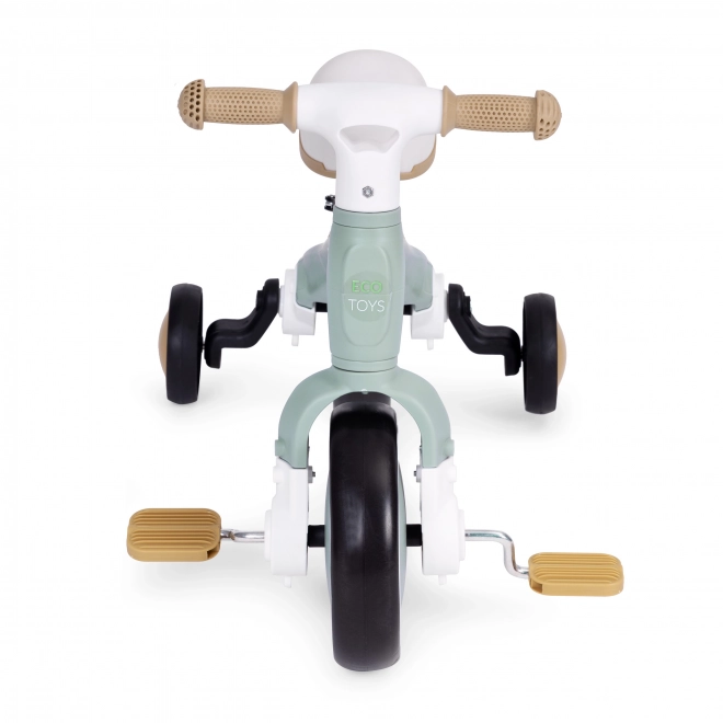 Balansfiets met pedalen - training zijwieltjes 3in1 ECOTOYS – Groene