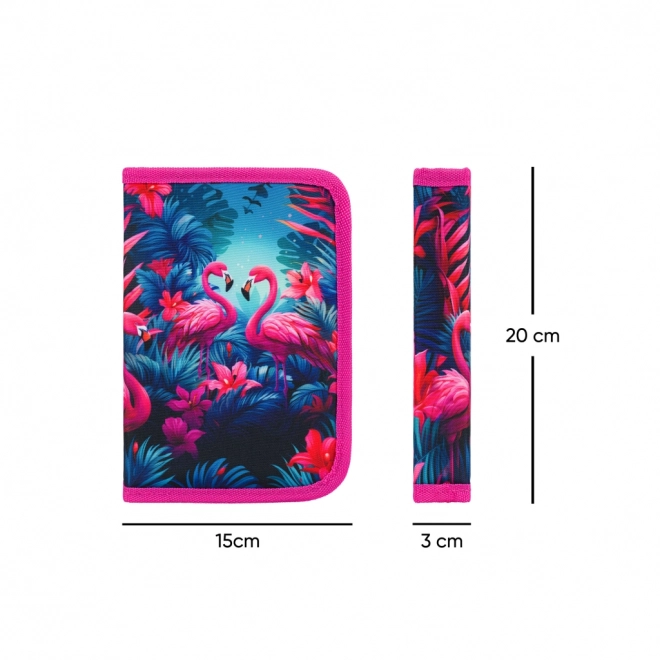 BAAGL School etui met één compartiment Flamingo's