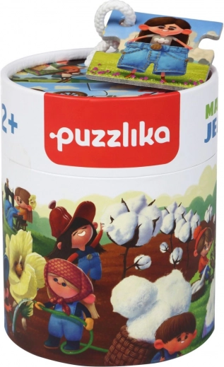 Puzzlika productie van jeans – educatieve verhaalpuzzel voor kinderen, 15 stukken