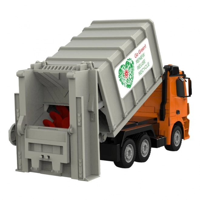 RC vuilniswagen op afstandsbediening 1:26 Double Eagle (oranje) Mercedes-Benz Antos E676-003