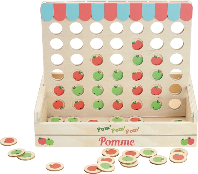 Houten reisboter, kaas en eieren met appeltjes