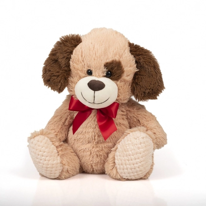 Pluche hond met rode strik