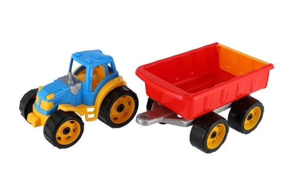 Tractor met aanhanger plastic 53cm vrijloop in net
