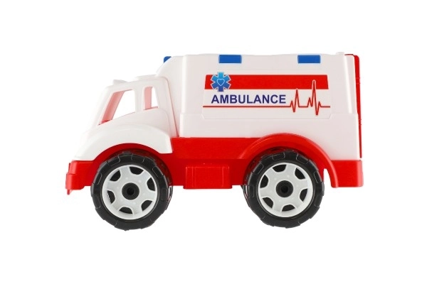 Wit plastic ambulance autootje