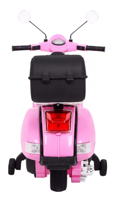 Elektrische kinderscooter Vespa roze met zijwieltjes