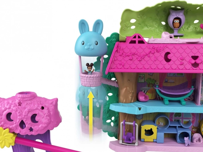 Polly Pocket Set figuren Dierenavontuur Boomhut