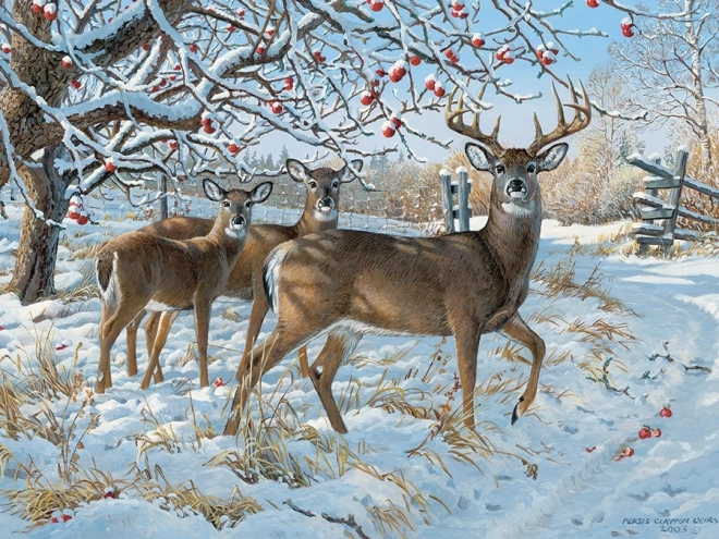 Puzzel Herten in de winter 500 stukjes