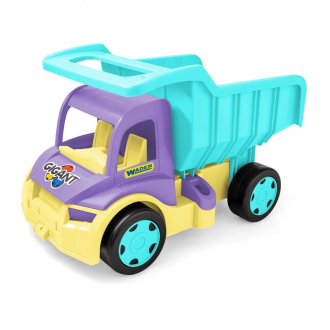 Grote paarse-turquoise kiepwagen Gigant Truck