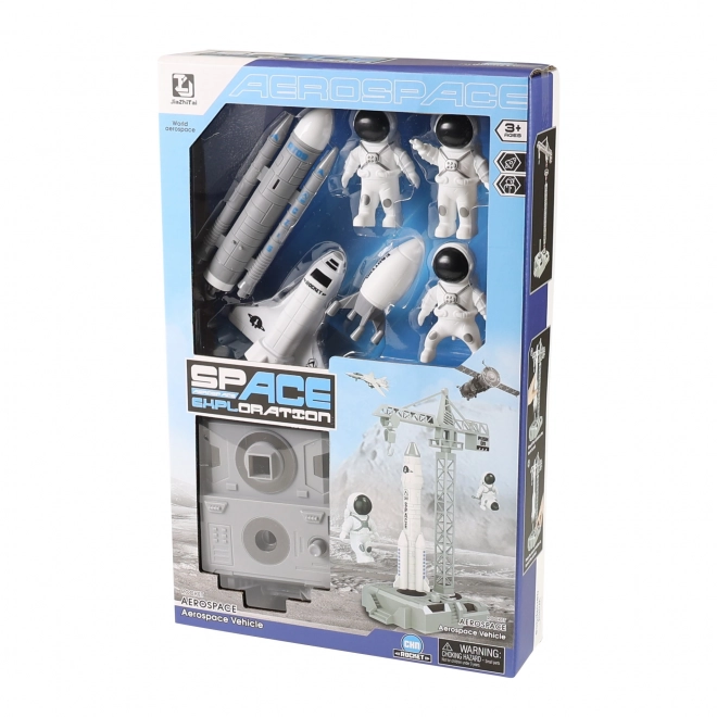 Ruimte set met kraan en lanceringsplatform