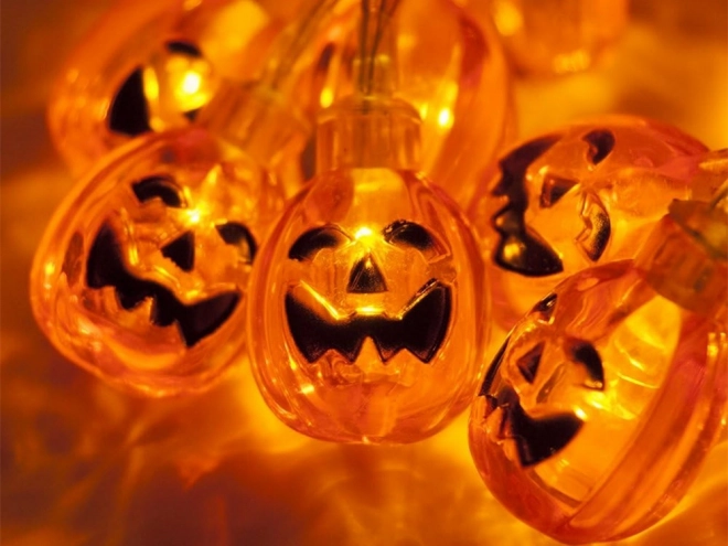 Hangende LED pompoen guirlande voor Halloween