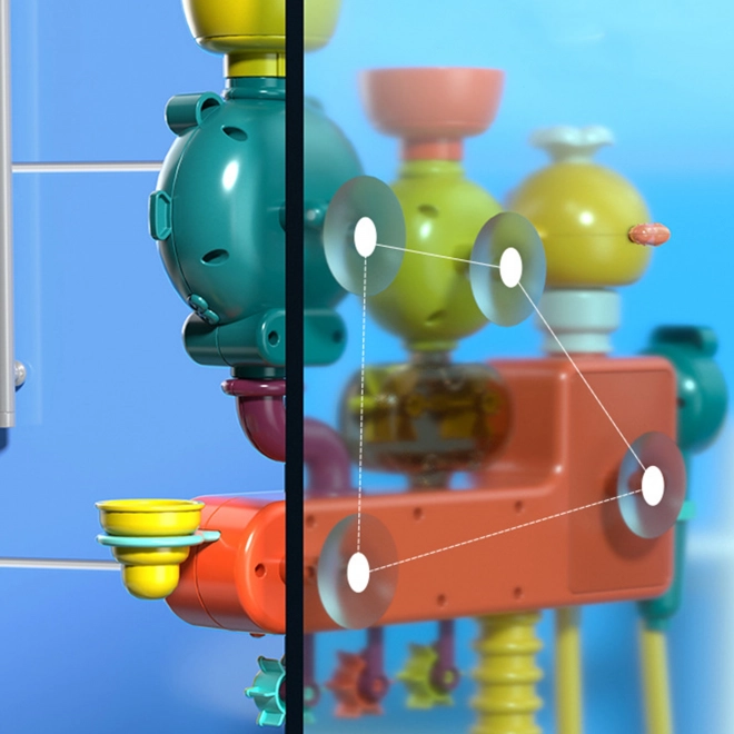 Woopie badspeeltje met draaiende molen en overgietbekers