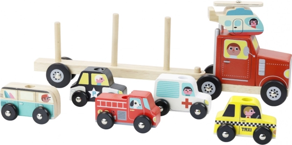 6 kleurrijke voertuigen voor eindeloos laden
