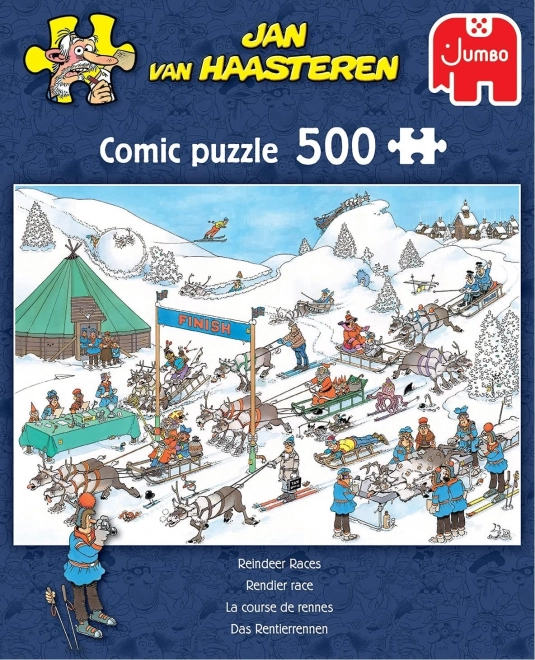 Puzzel Rendierenrace 500 stukjes van Jan van Haasteren