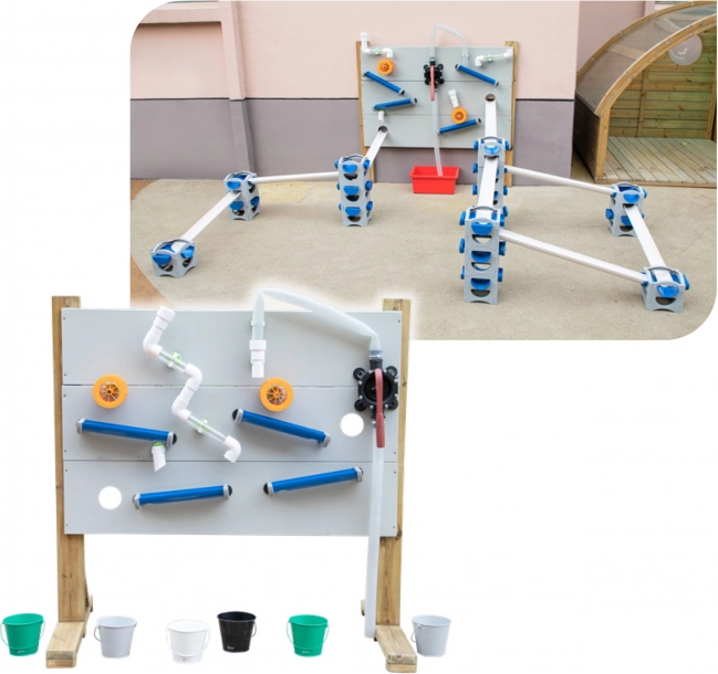 Houten set voor water speelplaats Classic World Edu standaard + water- en zandaccessoires