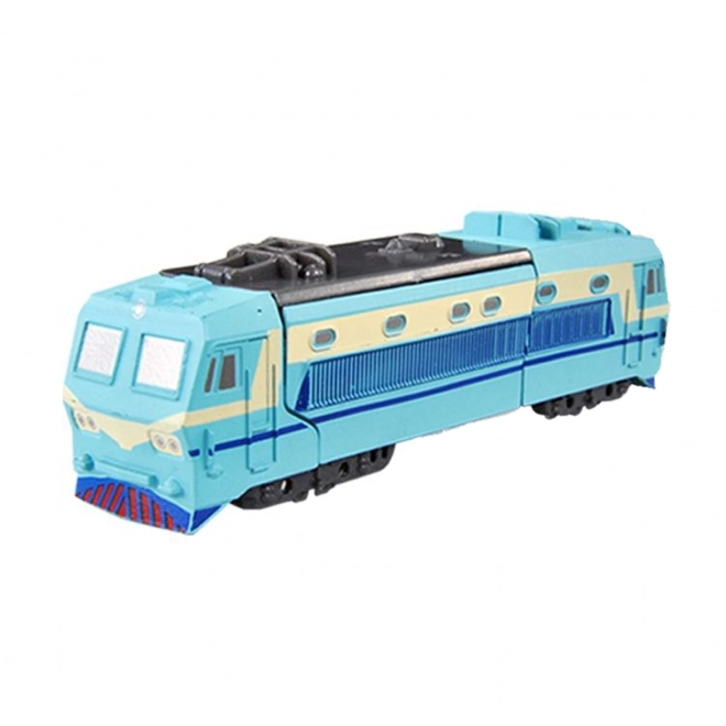 Metalen robot om te bouwen locomotief blauw