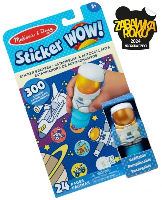 Sticker WOW! Astronaut sticker zegel