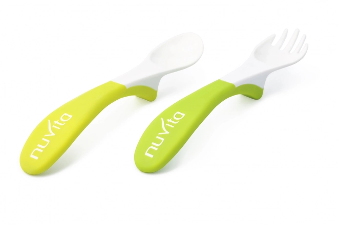 Eetset lepel met vork, Groen