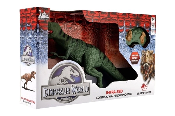 Dinosaurus lopend IC velociraptor plastic 50cm op batterijen met geluid met licht in doos 53x32,5x12cm
