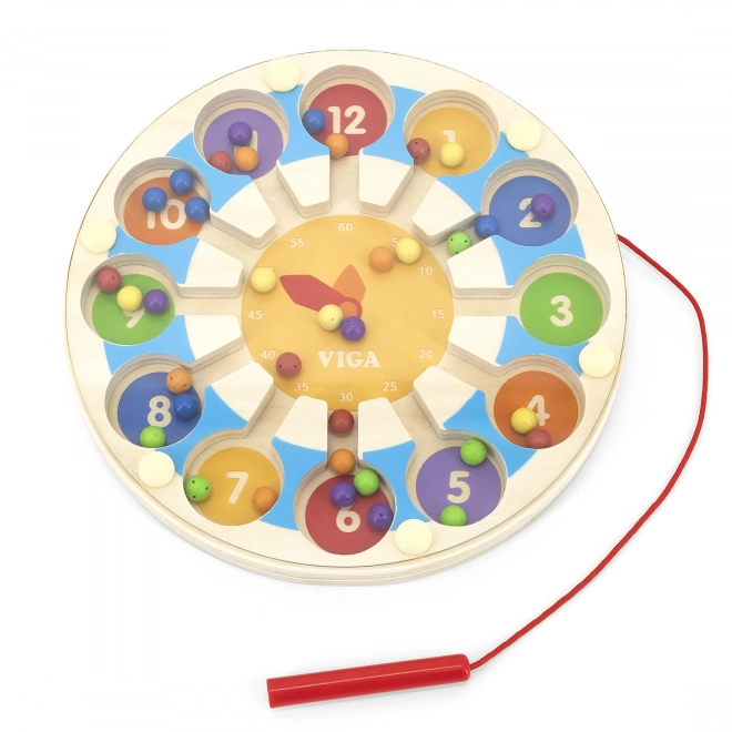 Houten magnetisch spel Klok labyrint Viga