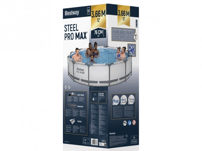 Bestway Steel Pro Max zwembad 6,473L 366x76 cm met pomp en filter