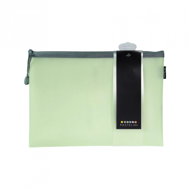 Envelop met rits A4 groen PASTELINI