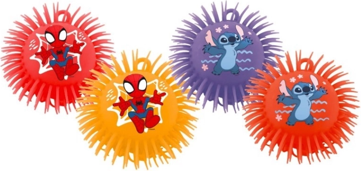 Harige rubberen bal 230 mm – SPIDEY en STITCH (mix van motieven)