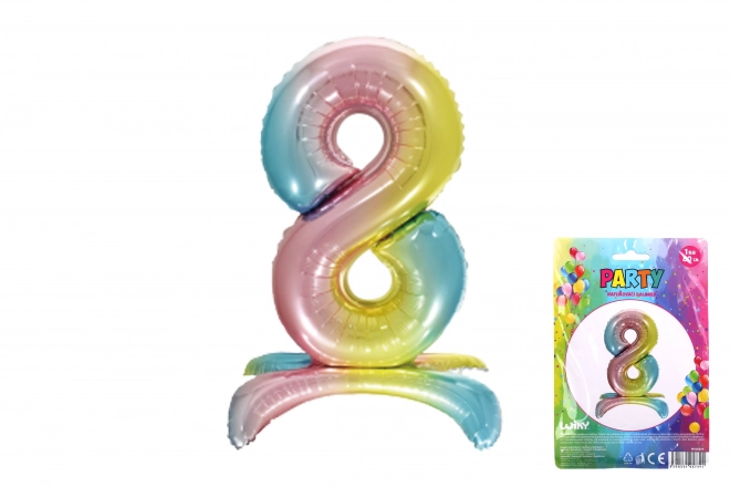 Opblaasbare ballon in de vorm van nummer 8 Regenboog