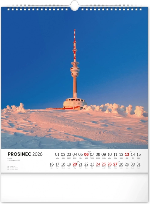 Wandkalender Wandelen door het Moravische landschap 2026