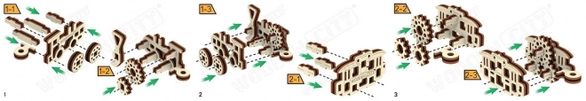 3D puzzel Transportmiddelen - Wooden City mini set